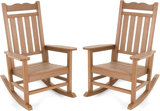 Stoog Patio Rocking Chairs Set of 2, All-Weather Outdoor & Indoor Porch Rocker by Stoog
