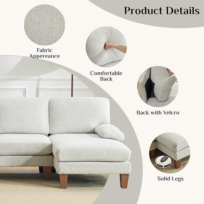 Karl home 110" U-Shape Sectional Couches - Image 4