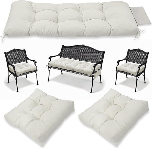 3 Pcs Wicker Chair Cushions Patio Loveseat Chaise Cushion Set by YDDSKY