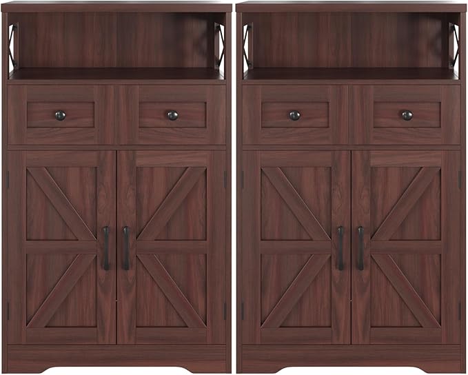 Befrases Set of 2 Dark Brown Storage Cabinet by Befrases