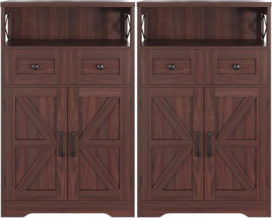 Befrases Set of 2 Dark Brown Storage Cabinet by Befrases