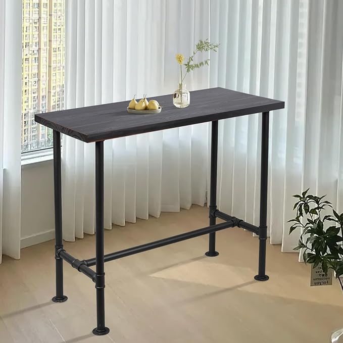 41.3inch Height Industrial Bar Table Rustic Pipe Design Kitchen Dining Table - Image 4