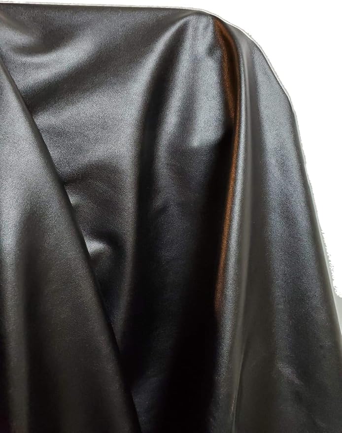 NAT Leathers™ | Black Stretch Super Soft Faux Vegan Leather PU | by the Yard - Image 5
