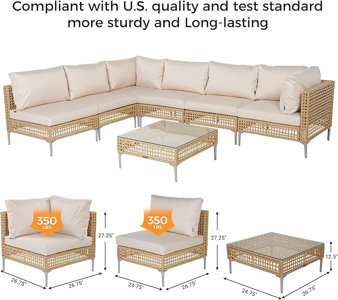 Grand patio 8-Piece Patio Furniture Set - Image 4