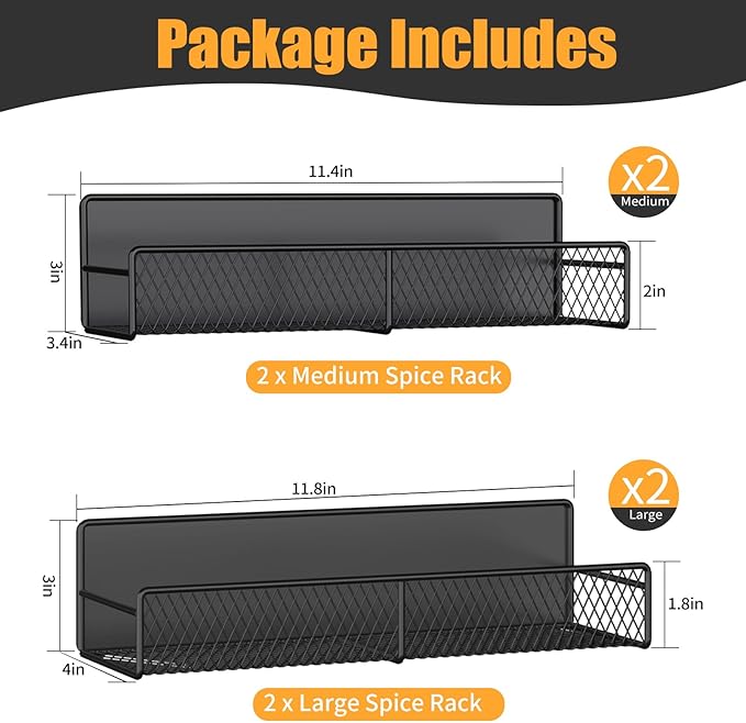 DTUQYX Magnetic Spice Rack for Refrigerator, 4 Pack 100% Metal Strong Magnet - Image 2