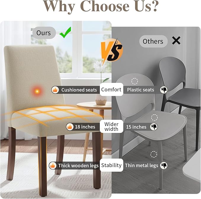 Dining Chairs Set of 2, Modern Dining Room Chairs - Image 5