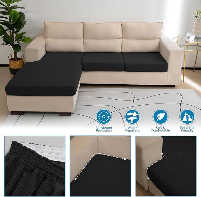Water Repellent Armchair Seat Cushion Cover, Stretch Sngle Backrest Cover - Image 4