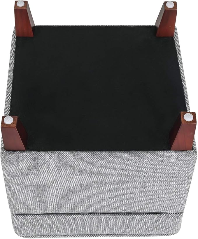 Adeco 17 Inch Square Linen Storage Ottoman - Image 9