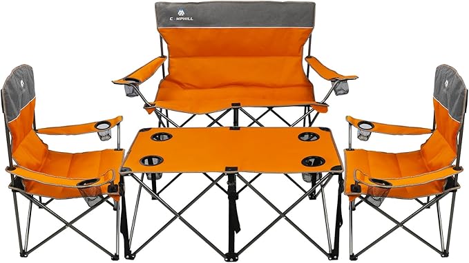 Camping Chair Set of 3, Outdoor Folding Camping Chairs by CAMPHILL