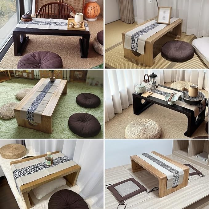 Japanese Floor Table, Vintage Low Rectangular Tea Table, Tatami Accent Furniture - Image 3