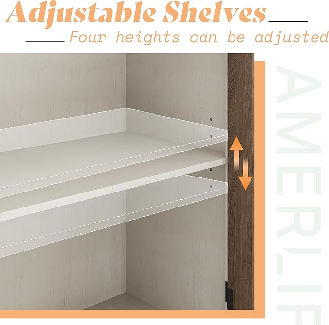 AMERLIFE Farmhouse 63" Buffet Sideboard Cabinet - Image 8