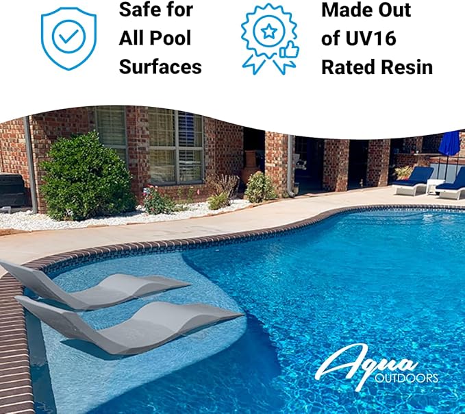 Aqua Outdoors - in-Pool Chaise Lounger - Inside Pool & Sun Shelf Lounge Chair - - Image 6