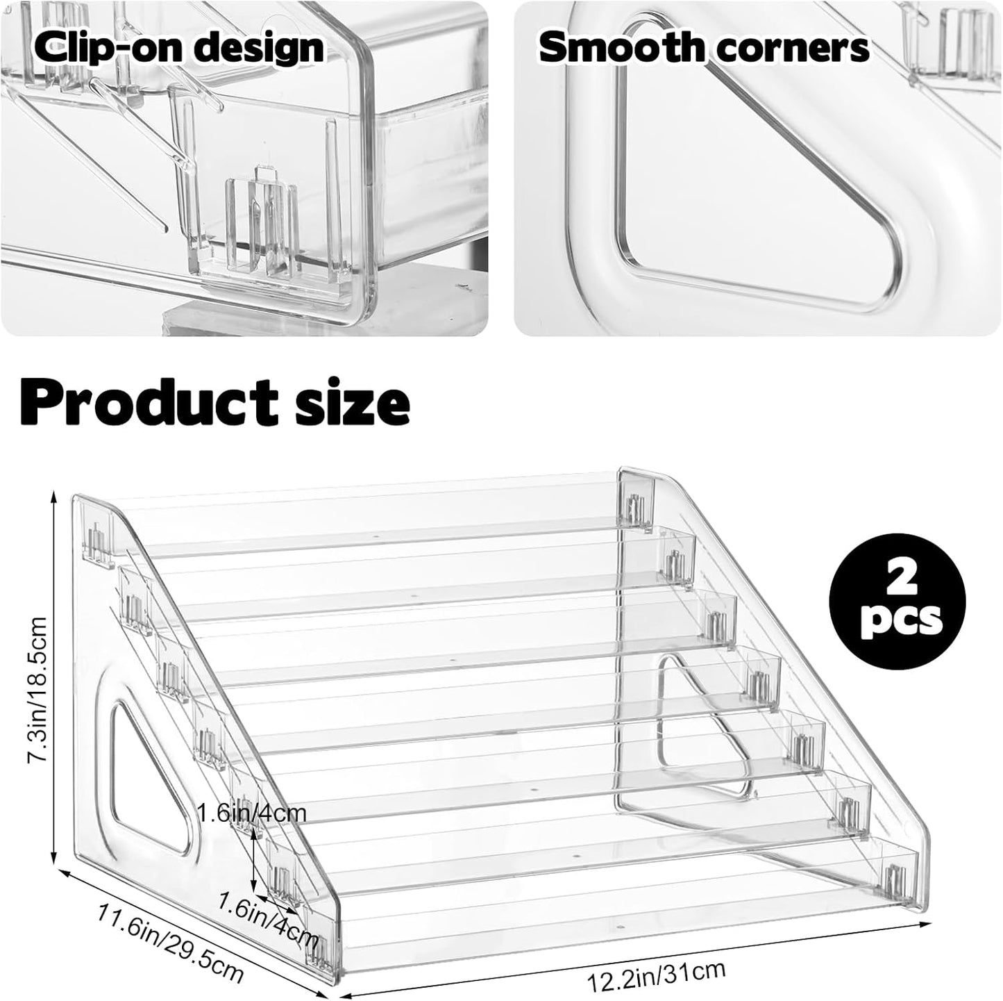 2 Pack 7 Tier Acrylic Card Display Stand, 7-tiers Versatile Display for Trading Cards,Greeting Card Display Stand,Portable Display Rack Holder for Graded Cards, PSA Cards,Sports Cards, Business Cards