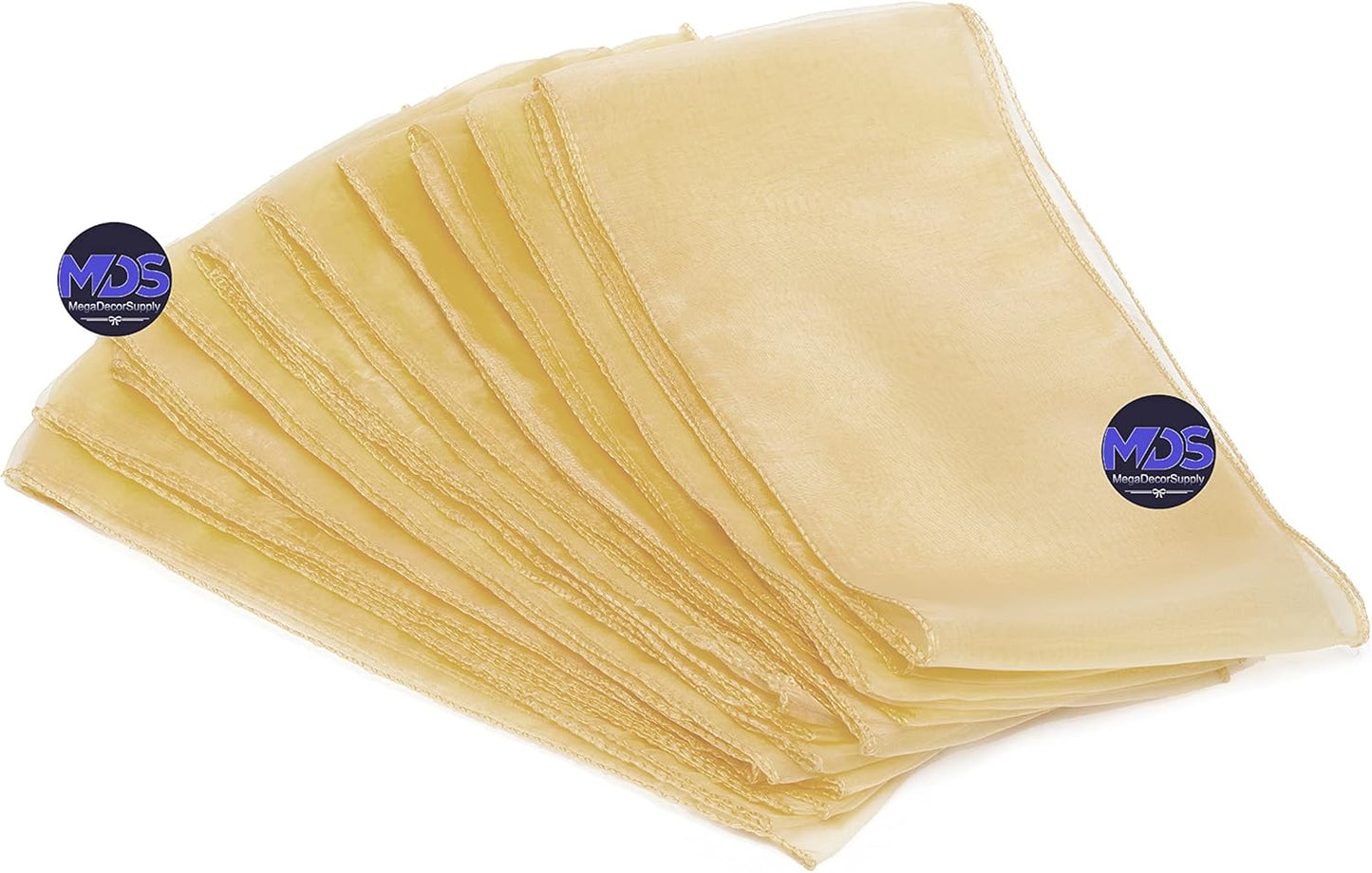 MDS Pack of 150 PCS Organza Chair Sashes Wider Dining Chair Bows Ribbon Tie Back for Wedding Party Birthday Bridal Shower Reception Event Banquet Home Chair Cover Decoration - Beige