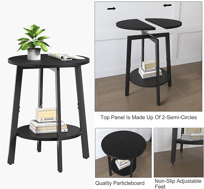 sthmec Side Table Set of 2, Small Round End Table - Image 4