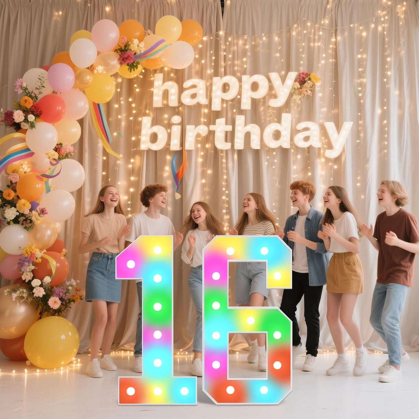 Ledido 4FT Marquee Light Up Numbers, 34 Colors Changing Marquee Numbers 4 Feet Tall with Remote, Big Numbers for Party Wedding Graduation Birthday Decoratoons, Large Light Up Number 2