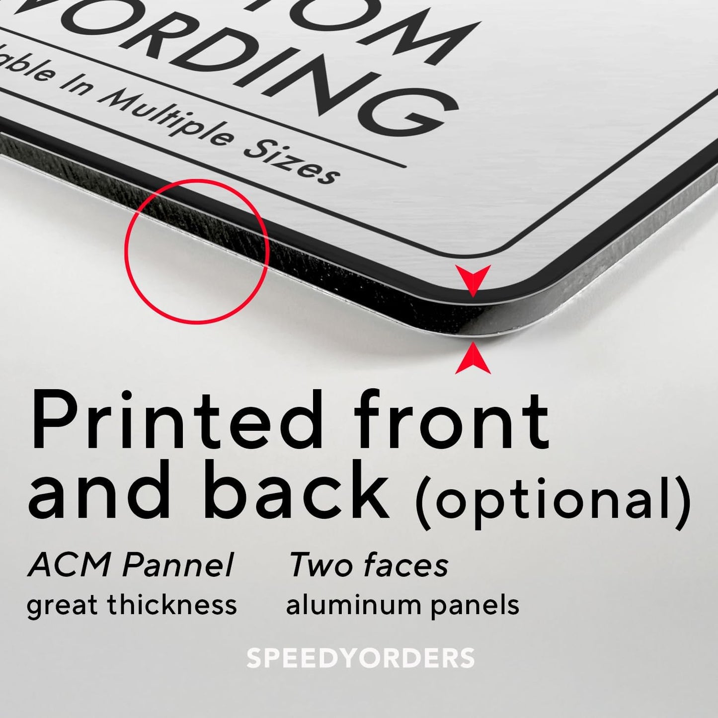 Custom Outdoor Decorative Metal Signs, Personalized Aluminum, Waterproof, Design 1, Metallic Silver, 30x24 In