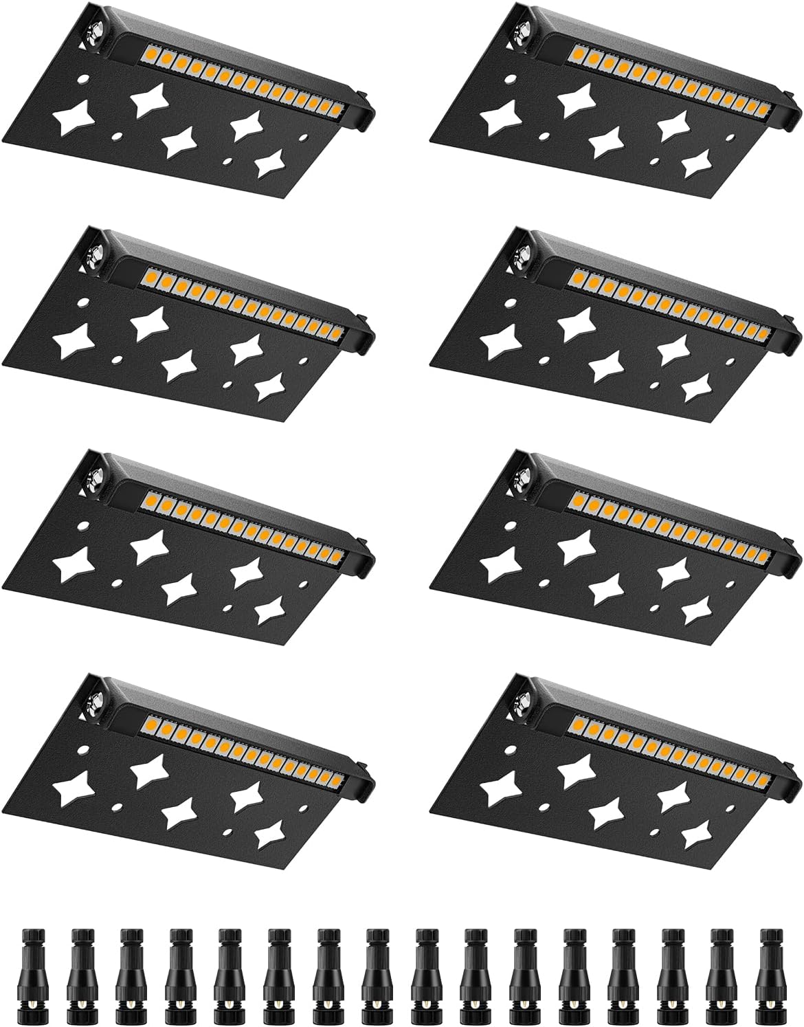 5W Retaining Wall Lights 7 inch LED Hardscape Lighting Low Voltage Landscape Paver Lights 12V 24V Step Lights Outdoor IP66 Waterproof 3000K Soft White Stair Deck Lighting (8 Pack+ Connectors