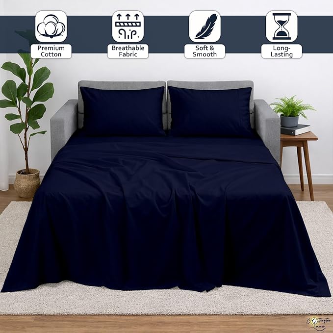 Cottington Lane Sleeper Sofa Sheets Queen Size, 4 Piece Premium Quality 100% - Image 2