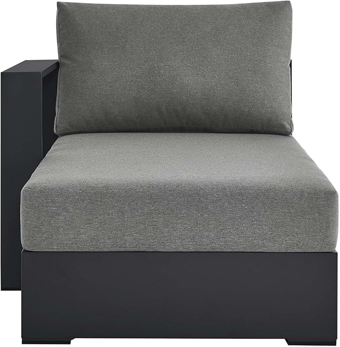 Modway Tahoe Aluminum Outdoor Chaise Lounge in Gray Charcoal - Image 6