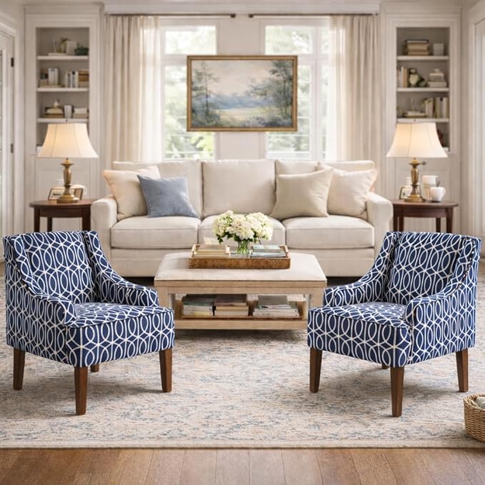 Homepop Home Decor Upholstered Classic Swoop Arm Accent Chair Accent Chairs - Image 2
