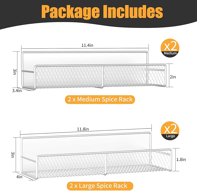 DTUQYX Magnetic Spice Rack for Refrigerator, 4 Pack 100% Metal Strong Magnet - Image 2