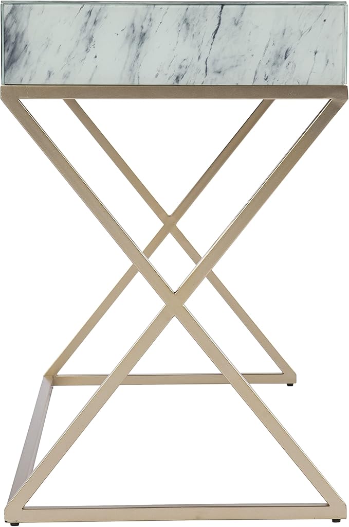 SEI Furniture - Kamblemore Faux Marble Writing Desk - Transitional Design - Image 4