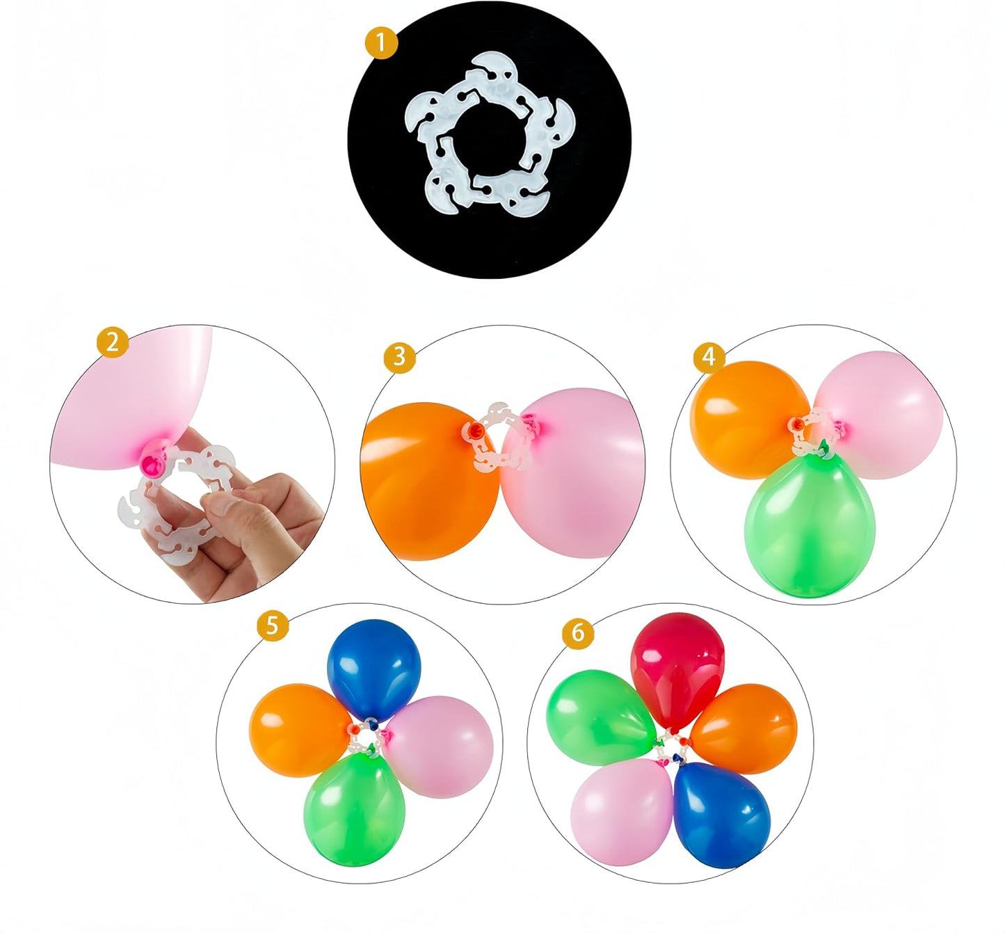 Balloon Clips 200pcs - Reusable Plastic Balloon Holder Clips for Balloon Garland, Arch, Columns - Secure Clips for Party, Wedding, Birthday Decorations