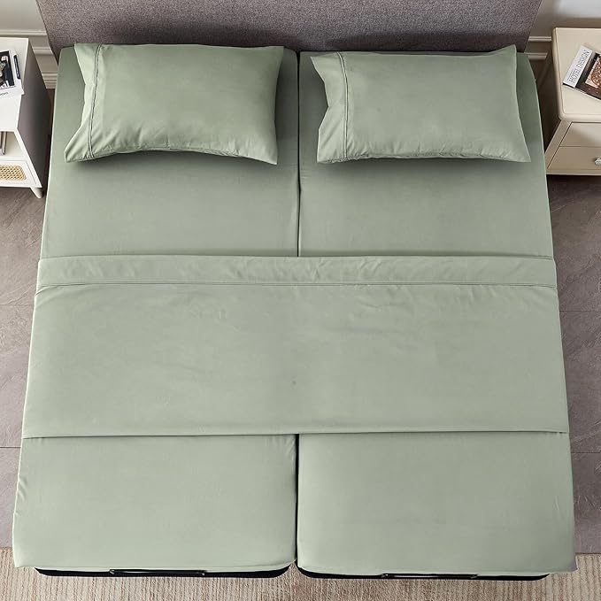 Kingnex Split Queen Sheets for Adjustable Bed Soft 1800 Microfiber 5 Pieces - Image 3
