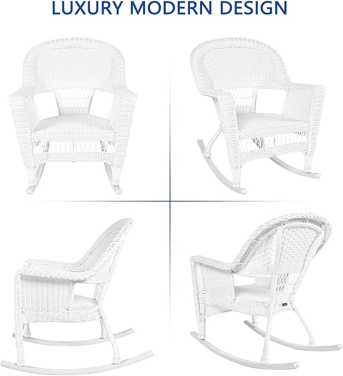 Jeco 3 Piece Rocker Wicker Chair Set - Image 8