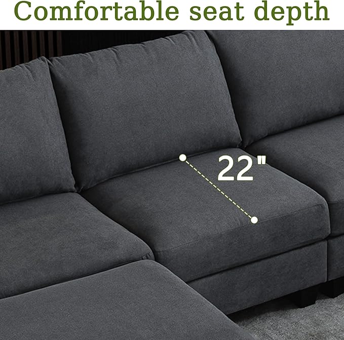 150.4" Large Sectional Couches for Living Room, 8 Seater L Shaped Modular - Image 8
