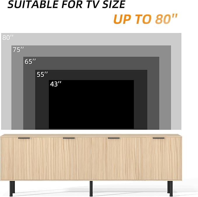 TV Stand for 80 Inch TV, Entertainment Center - Image 4