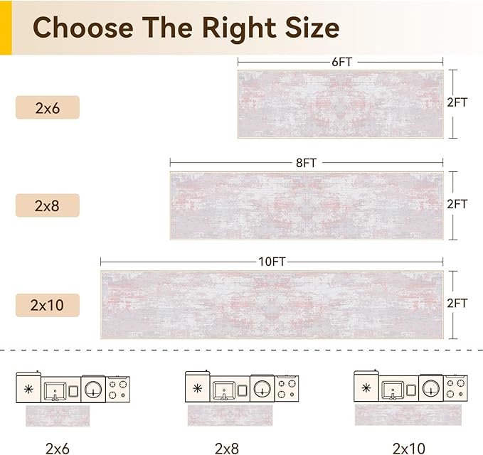 RELEANY Washable Area Rugs 2'x6' Non-Slip Modern Abstract Soft - Image 2