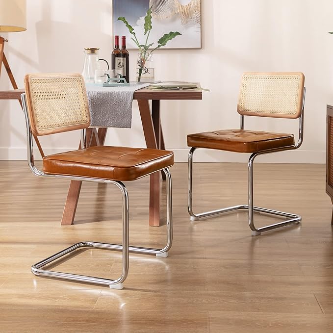 Zesthouse Natural Rattan Dining Chairs Set of 6, Modern Dining Room Chairs - Image 7