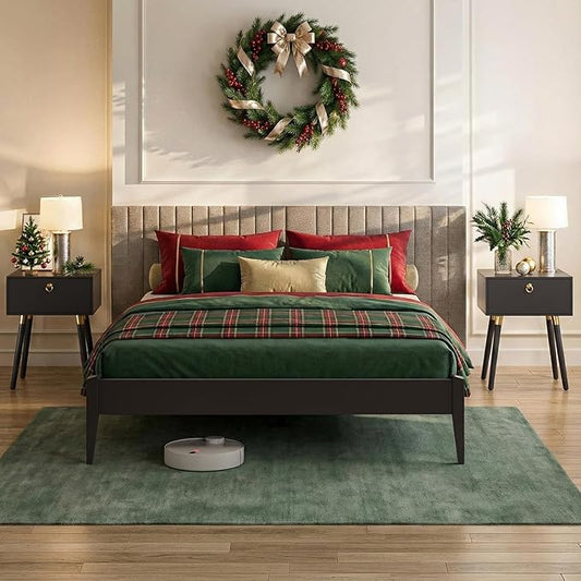 Bme Dinkee Queen Platform Bed Frame Wood 15 Inch by Bme