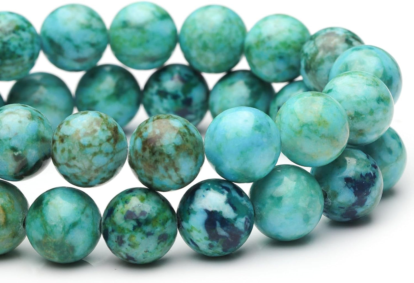 8mm Natural Stone Beads for Jewelry Making,Blue Imperial Turquoise Polished Smooth Round Gemstone Beads for Bracelet Necklace 15 Inch