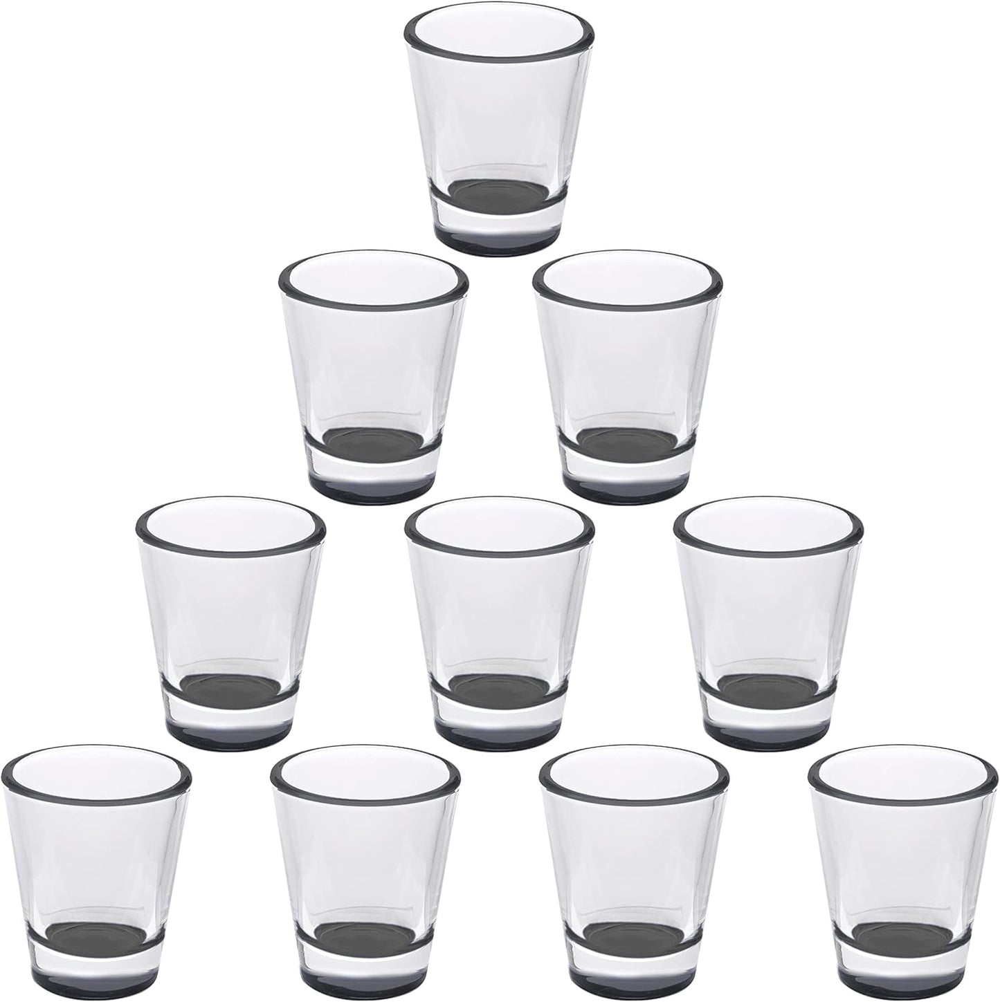 DISCOUNT PROMOS Shot Glasses Set 1.75 oz. Set of 10 Bulk Pack, Wedding Favor, Birthday Party, Tequila Shot Glasses, Vodka Shot Glass - Black Bottom Color