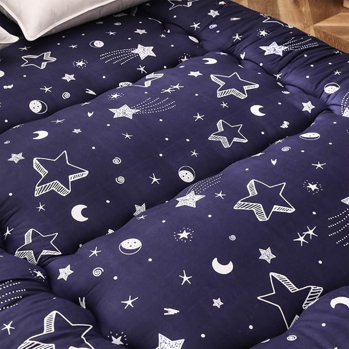 MAXYOYO Navy Star Futon Mattress Japanese Floor Mattress Tatami Floor Mat - Image 5