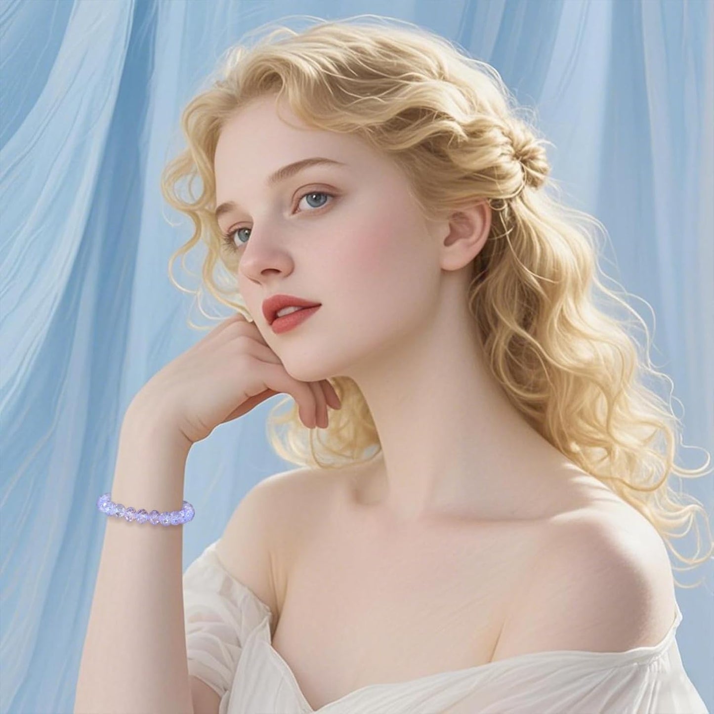 220Pcs 10mm Crystal Glass Beads for Jewelry Making Beads for Bracelets Necklace Pendants Making Supplies(Light Purple)