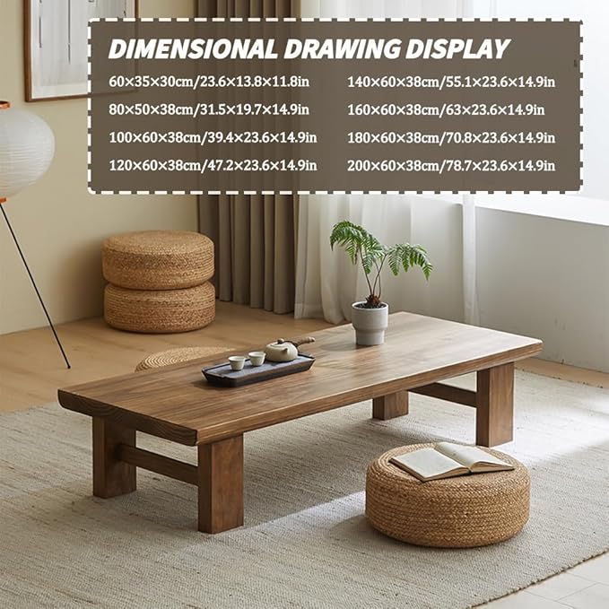 Japanese Floor Table, Vintage Tea Table Low Table, Rectangular Style Tatami - Image 7