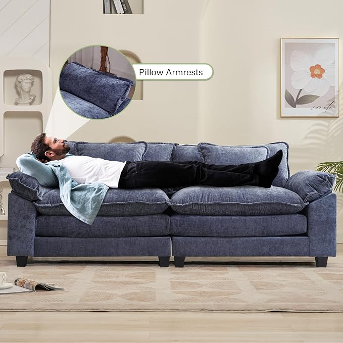 Oprisen 86" Modular Sectional Sofa, Comfy Cloud Couch Sectional Sofa, Chenille - Image 5