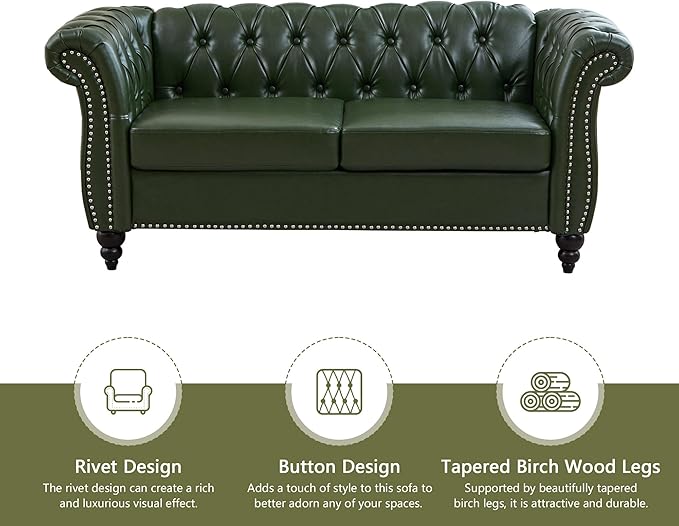 QHITTY 2 Piece Living Room Set, Sectional Chesterfield Sofa Contemporary - Image 5