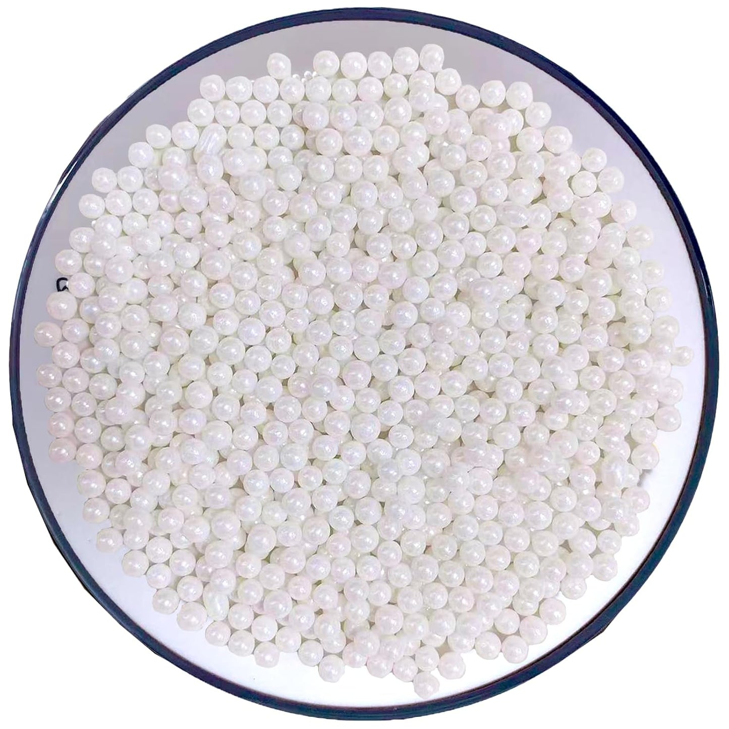 Sentovac 4mm White Pearl Sprinkles Edible Cake Decorating Sugar Candy Cookie Cake Cupcake Topper Ice Cream Baking Decorations Halloween Christmas Valentines Wedding Supplies