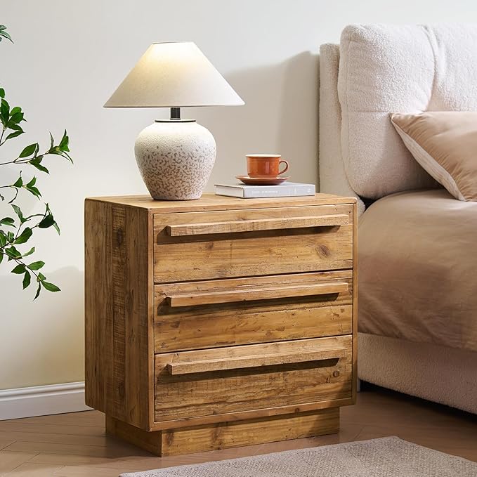 HOKYHOKY Reclaimed Solid Wood Nightstand-24 Inches Large End Table - Image 9