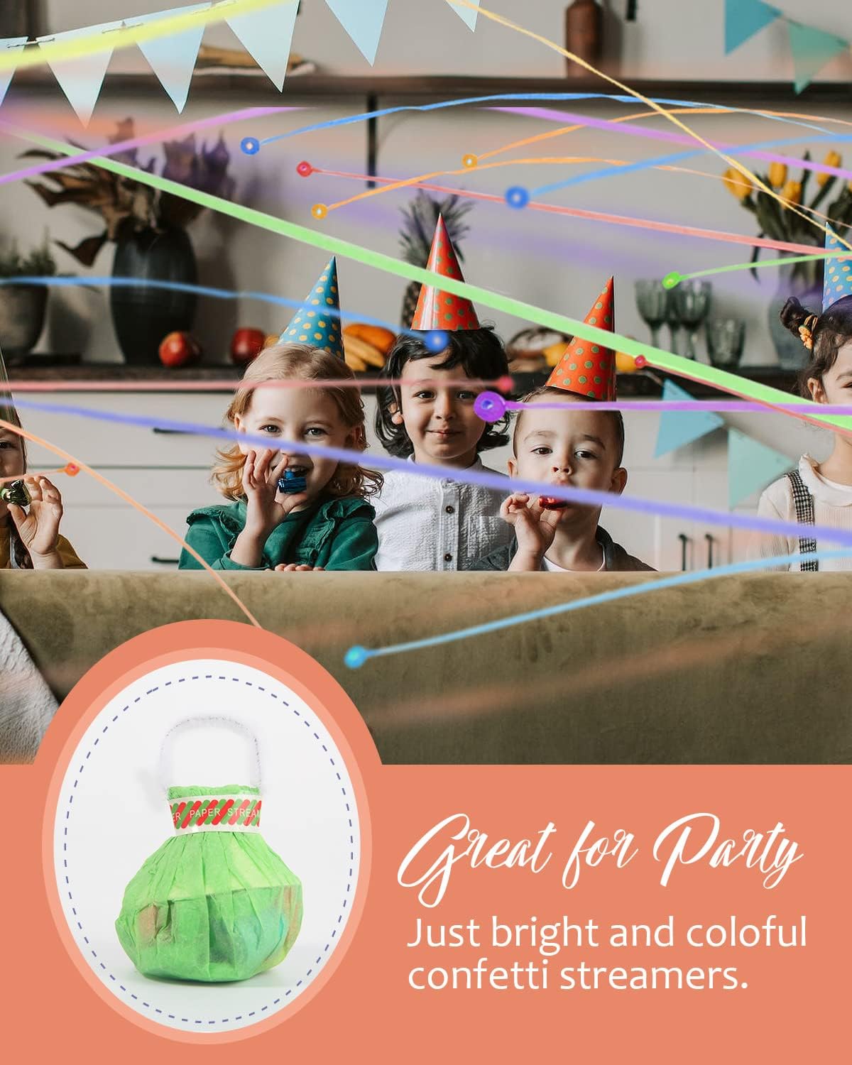 BATTIFE 30Pack Streamers Poppers - Colorful Hand Throw Confetti Poppers, No Mess Paper Crackers for Birthday Wedding Party Celebrations, Multi-Color