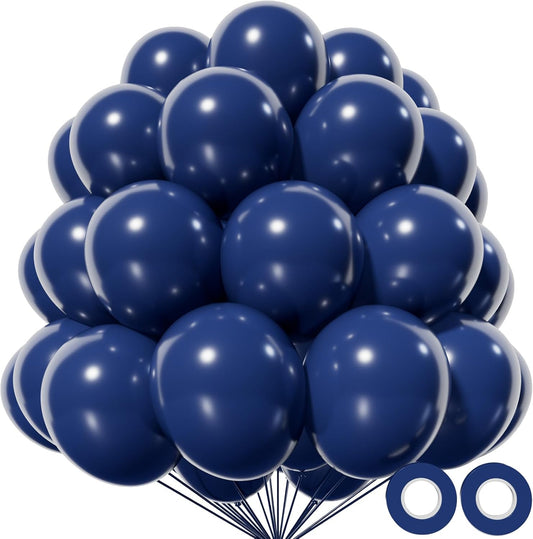 KAWKALSH Navy Blue Balloon 12 Inch, 110pcs Latex Party Balloons Helium Bright Color for Birthday Baby Shower Wedding Party Supplies Arch Garland Decoration