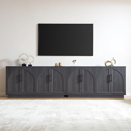 Fatmok 59" Sideboard Buffet Cabinet & TV Stand Set of 2, Modern Arched Credenza by Fatmok