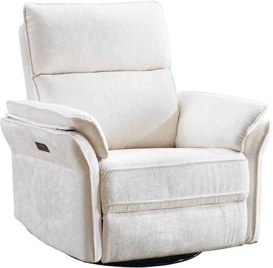 Power Swivel Rocker Recliner, Glider Recliner Nursery Chair by Rhevoy