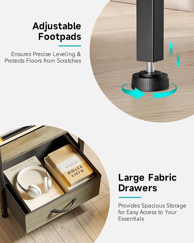 Lazzanto Night Stand Bedside Charger Bedroom - Image 7