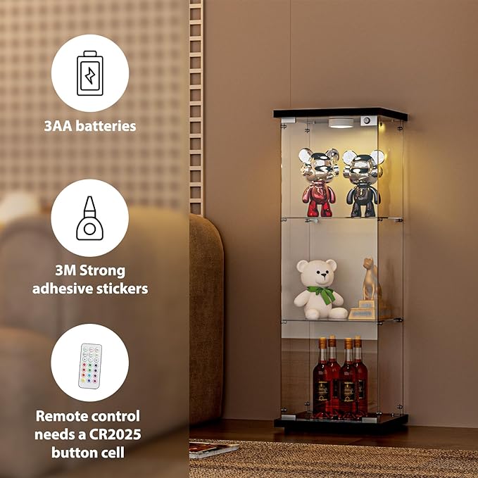 FANYUSHOW 3-Shelf Glass Display Cabinet - Image 5